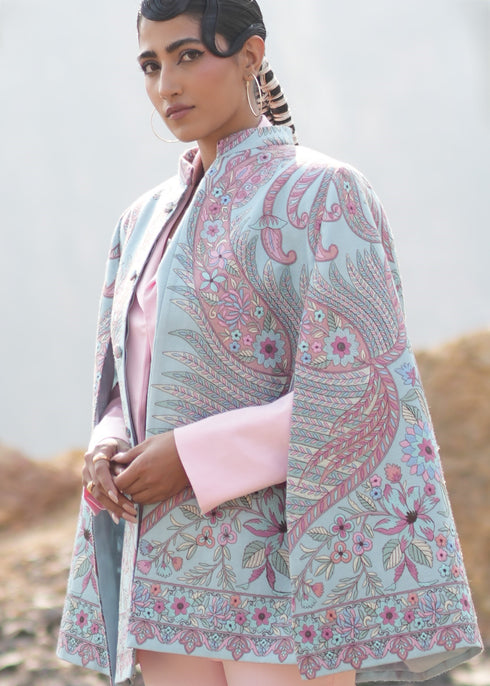 Split Sleeve Embroidered Jacket